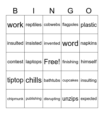 unit 13 Fundations bingo Card