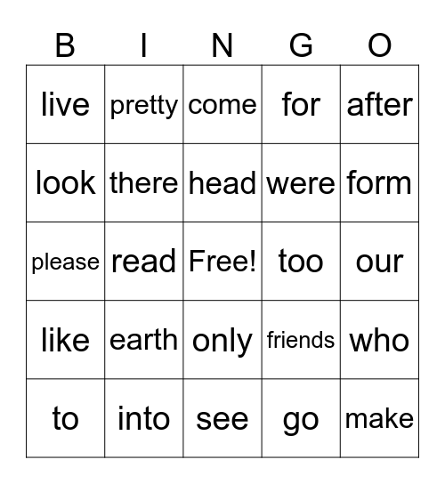 Word Wall 4-5-23 Bingo Card