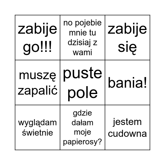 Joanna bingo Card