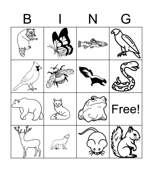 Fluttershy's Animal Bingo Card