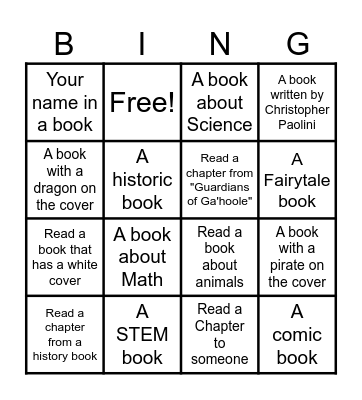 Library Bingo Card