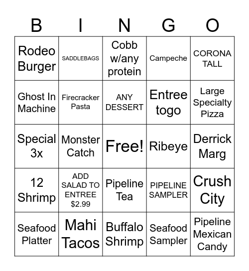 PIPE BINGO Card