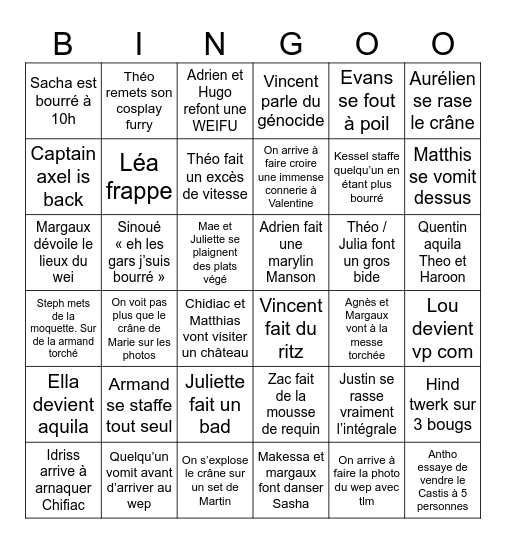 WWWEEEEPPPP Bingo Card