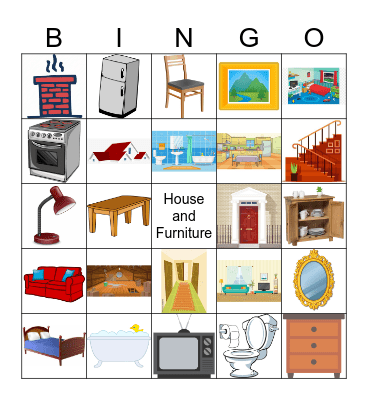 House and Furniture Bingo Card