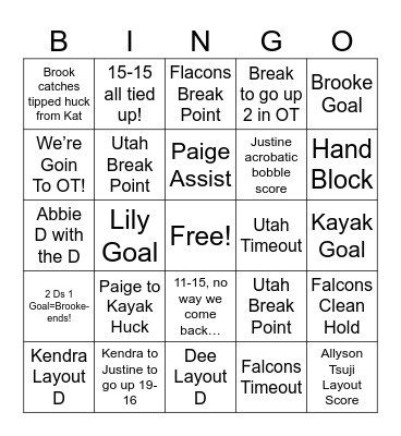 Wild OT Bingo Card