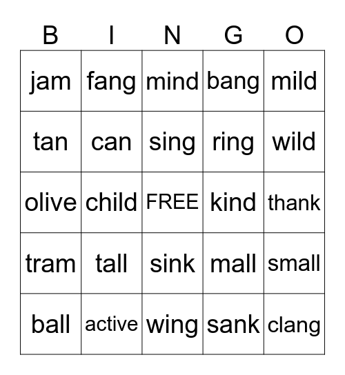 Glued Sounds BINGO Card