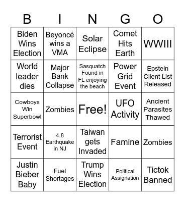 Untitled 2024 Bingo Card Bingo Card