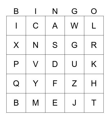 ABC Bingo Card
