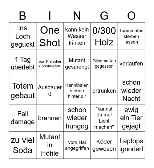 The Forest Bingo Card