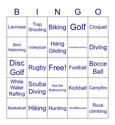 Outdoor Fun! Bingo Card