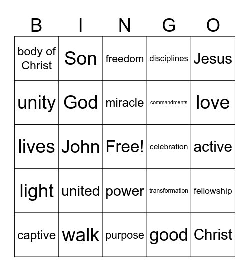 April 7, 2024 Sermon Bingo Card