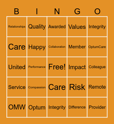 Coffee & Catch Up Bingo Card