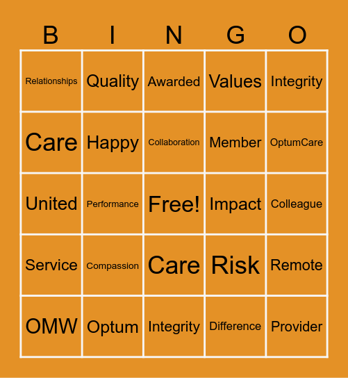 Coffee & Catch Up Bingo Card