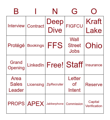 We Are Farmers Bingo Card