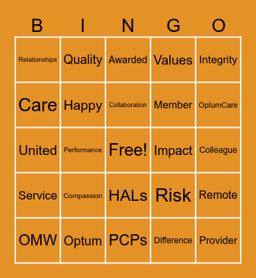 Coffee & Catch Up Bingo Card