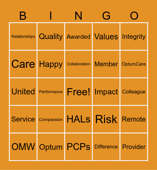 Coffee & Catch Up Bingo Card