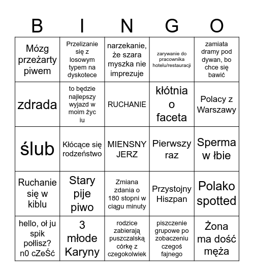 Pamiętniki z Wakacji Bingo Card