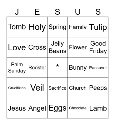 Easter Bingo Card