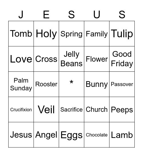 Easter Bingo Card