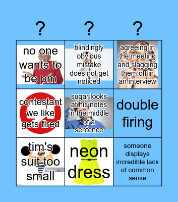 the apprentice Bingo Card