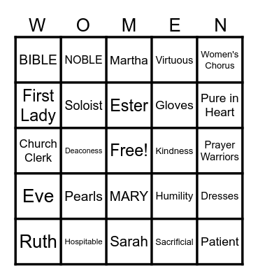 Women's Day BINGO Card