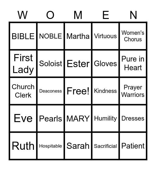 Women's Day BINGO Card