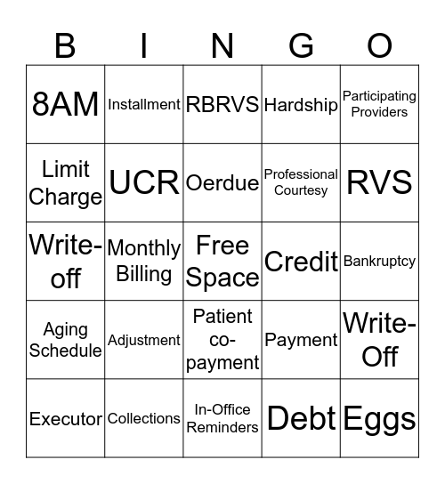 Credit and Collections Bingo Card