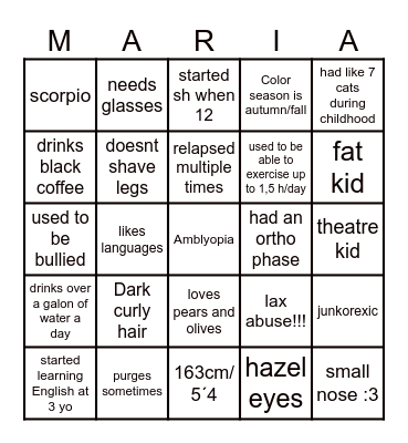 rotting little boy bingo Card