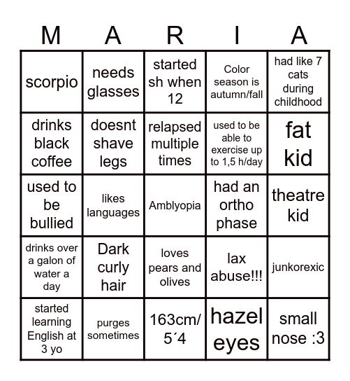 rotting little boy bingo Card
