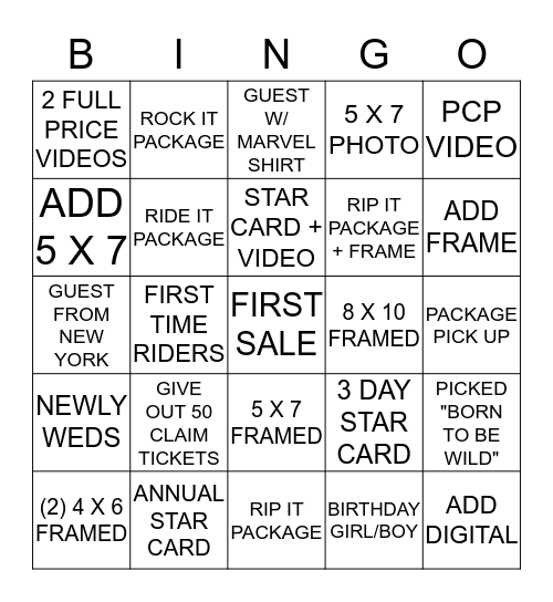 ROCKIT BINGO Card