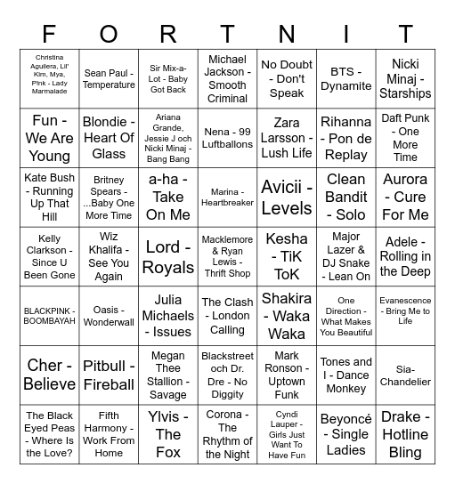 Jamtrackzz BINGOO Bingo Card