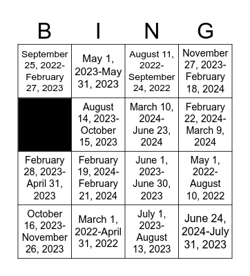 -                        Mar 2022                     - Bingo Card