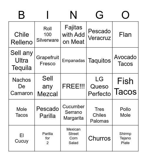 SERVER BINGO Card