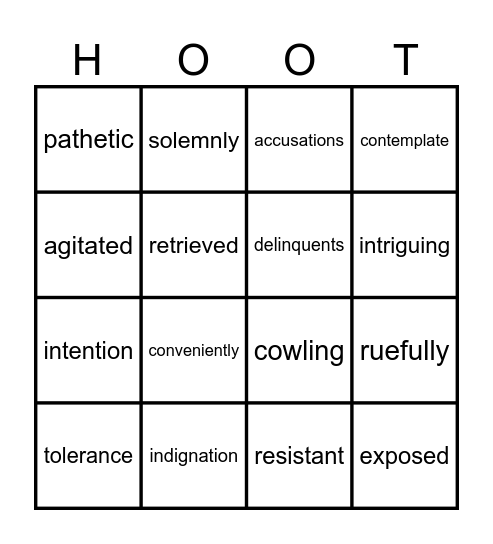 Ch 11-12 Vocab Bingo Card