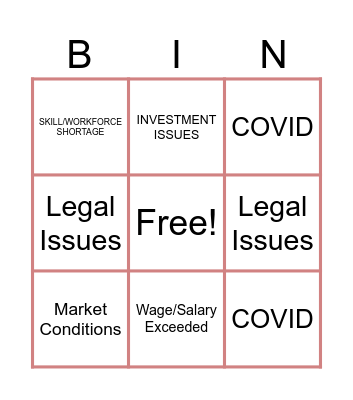 Buzzword BINGO Card