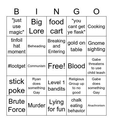 Guldea Bingo Card