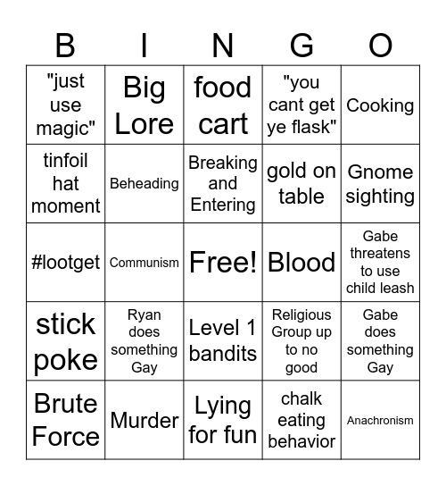 Guldea Bingo Card