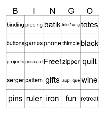 2016 AAQGO Retreat Bingo Card