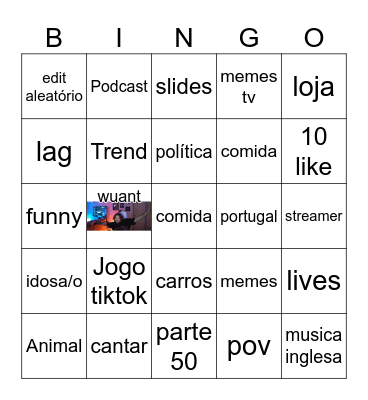 tiktok Bingo Card