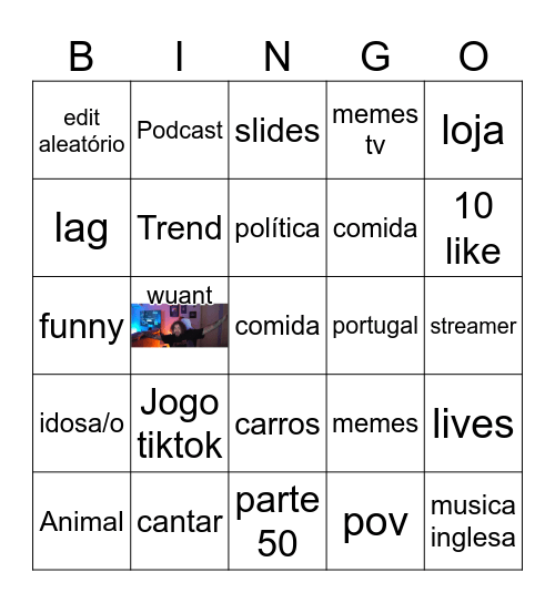tiktok Bingo Card