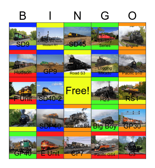 Minnesota's Railway Lines Bingo Card