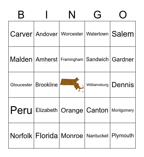 Mass Municipalities Bingo Card