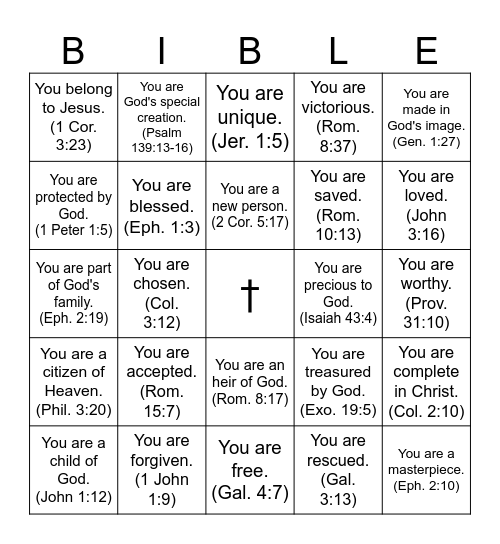 ✨Your Identity in Christ✨ Bingo Card
