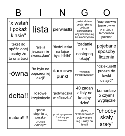 ewa frysztak bingo Card