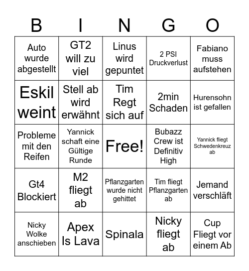 24H Mario Odyssey Bingo Card