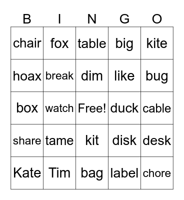 Part 3, Unit 2, 4th graders Bingo Card