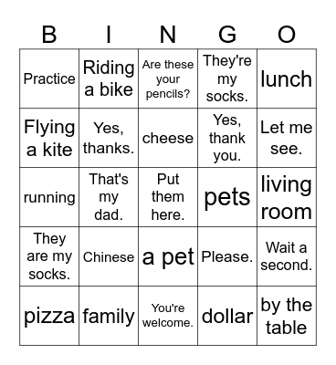 Part 3, Overall, 4th graders Bingo Card
