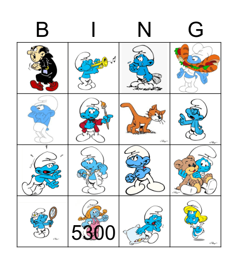 SMURFS BINGO Card