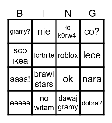 XKarok bingo Card