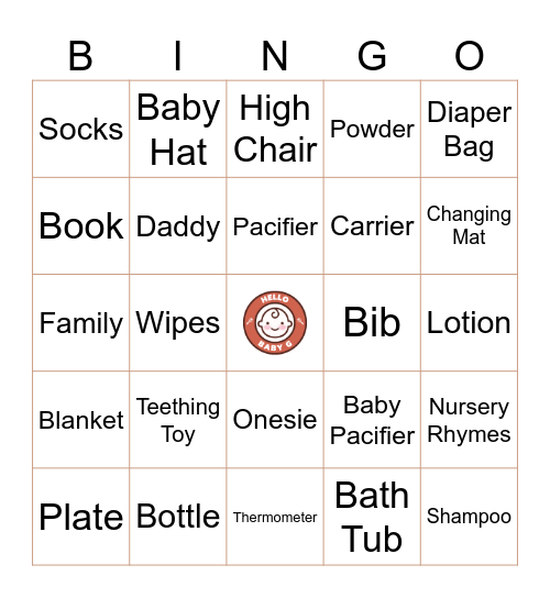 our little baby G is almost here Bingo Card